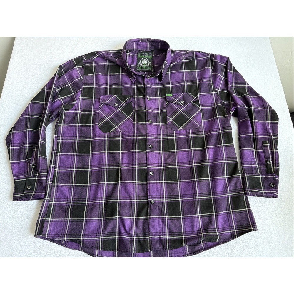 Dixxon Flannel The Regan Shirt Mens 4XL Purple Plaid Long Sleeve Button Up